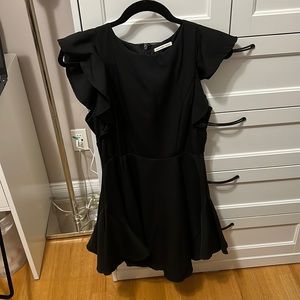 RUFFLED BLACK DRESS
